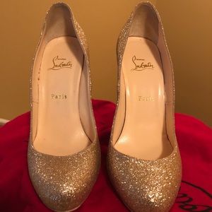 Ladies Nude Glitter Christian Louboutin